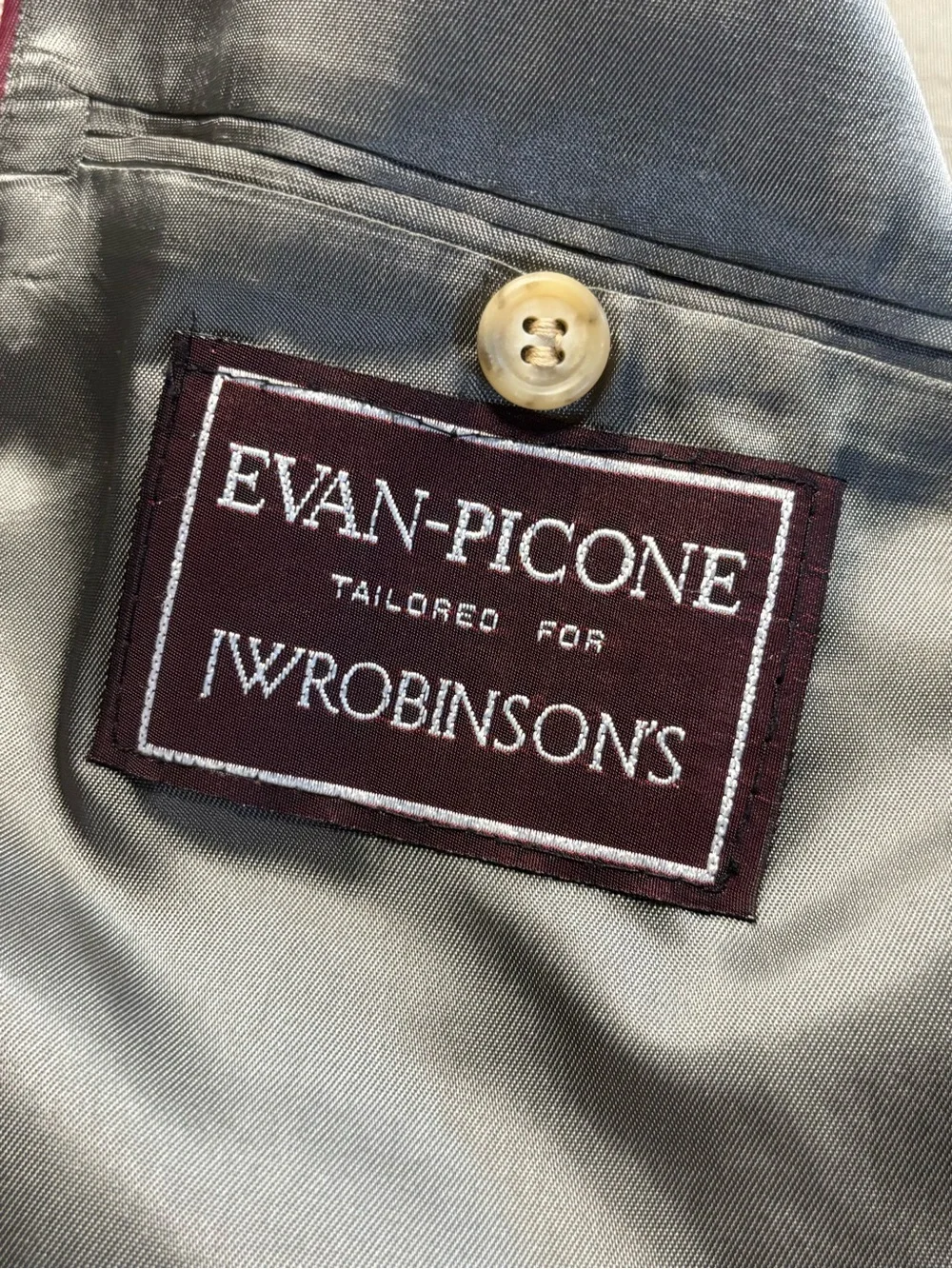 Evan-Picone for J.W. Robinson’s 100% Wool Gray Plaid Sport Coat Blazer 40R USA